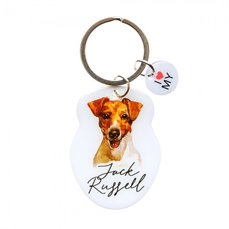 Pet Keyring with Charm | Jack Russell